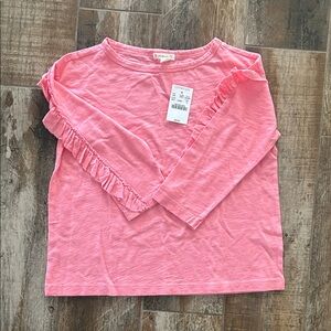 Crewcuts Pink Long Sleeve Ruffle Tee